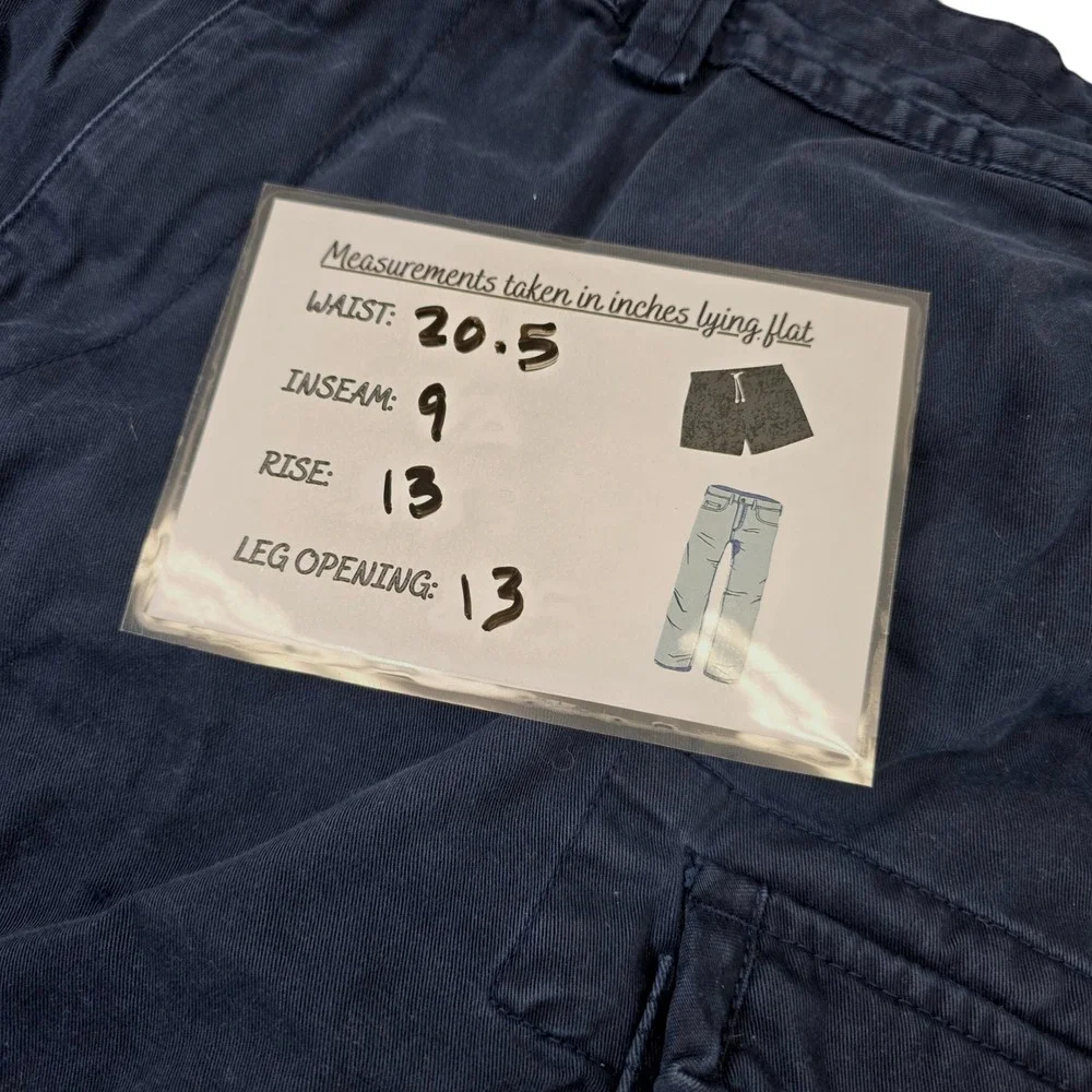 Polo Ralph Lauren‎ Classic Chino Cargo Shorts Mens Size 42 Navy Blue Cotton